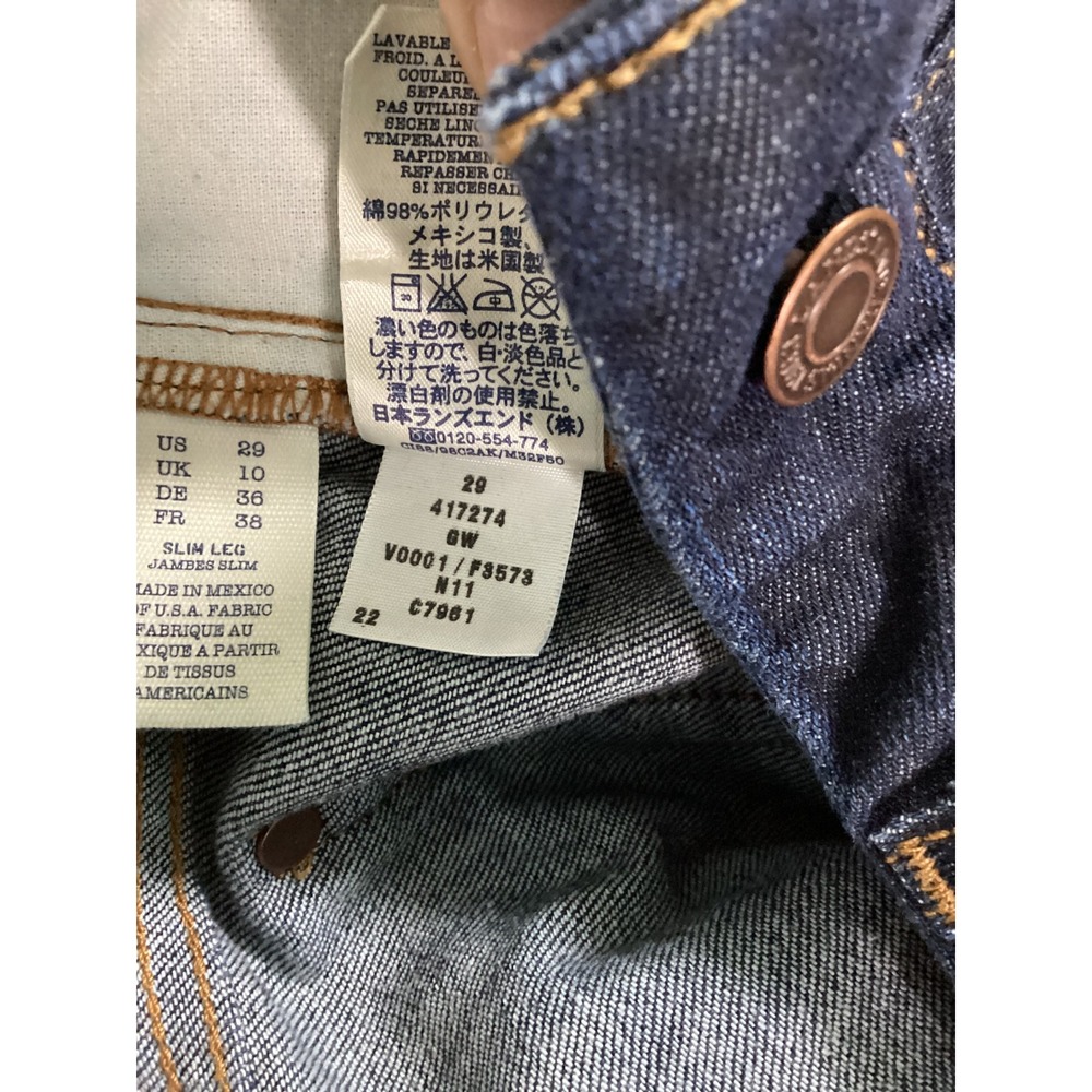 Lands End Women's Canvas Jeans Sz 29 Mid Rise(measures 32 x 26) Slim Leg - Picture 7 of 9